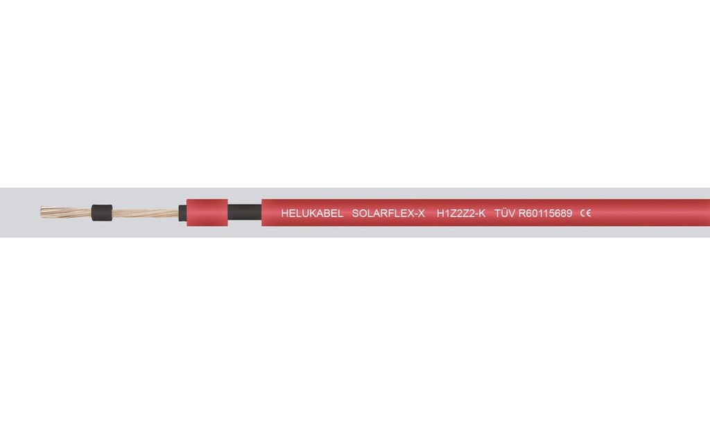 Câble solaire 6mm2, bobine de 100m, ROUGE - w