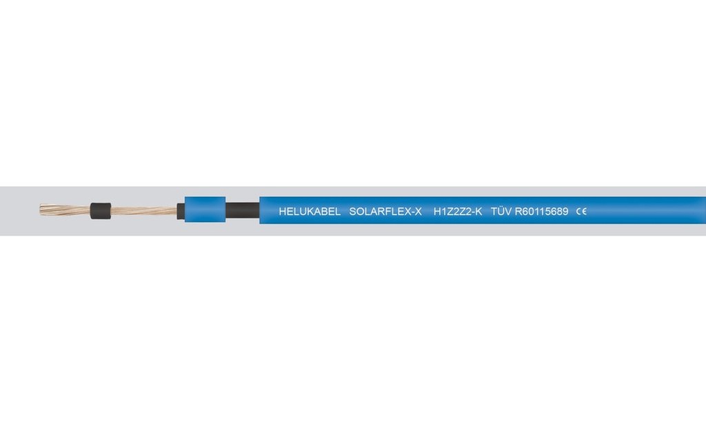 Câble solaire 6mm2, bobine de 500m, BLEU - w